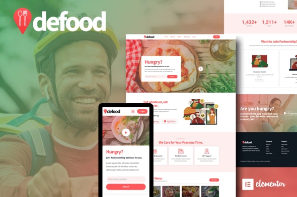 DeFood - Food Delivery Elementor Template Kit