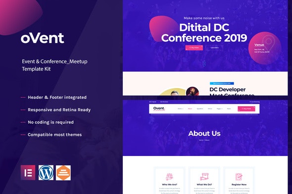 Ovent - Event Conference &amp; Meetup  Elementor Template Kit